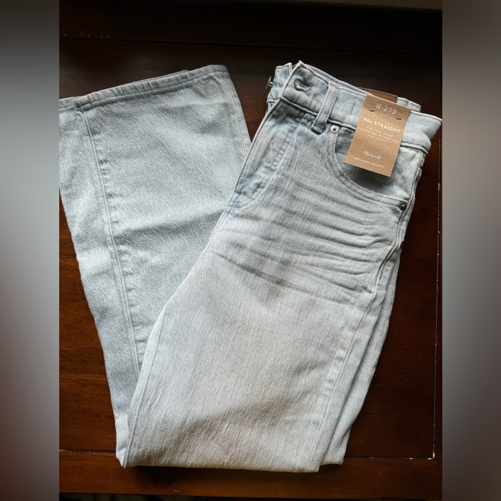Madewell ‘90s straight jean in ward light wash, 27, petite, NWT